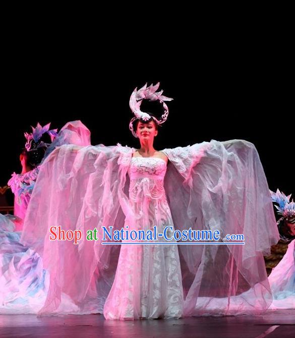 Traditional Chinese Classical Dance Ni Shang Yu Yi Wu Costume Stage Show Court Beautiful Dance Dress for Women