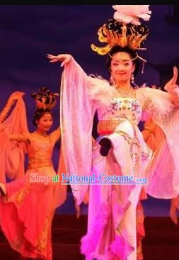 Traditional Chinese Classical Dance Ni Shang Yu Yi Wu Costume Stage Show Concubine Yang Beautiful Dance Dress for Women