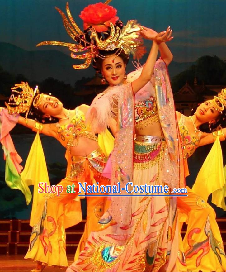 Traditional Chinese Classical Dance Ni Shang Yu Yi Wu Costume Stage Show Concubine Yang Beautiful Dance Dress for Women