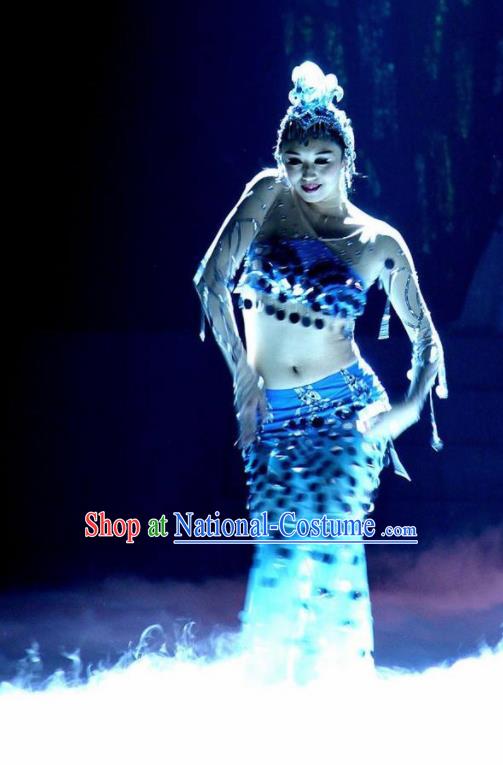 Traditional Chinese Classical Dance Competition Peacock Dance Shui Zhi Ling Costume Stage Show Beautiful Dance Dress for Women