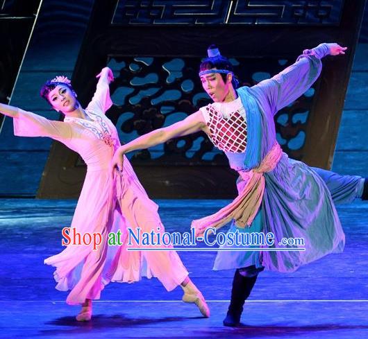 Traditional Chinese Classical Dance Competition Costume Stage Show Si Hai Meng Xun Beautiful Dance Dress for Women