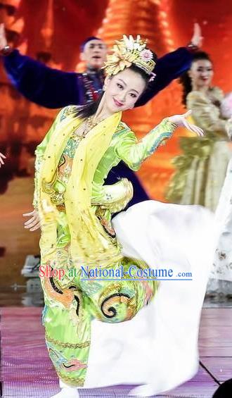 Traditional Chinese Classical Dance Competition Costume Stage Show Si Lu Ni Shang Beautiful Dance Dress for Women