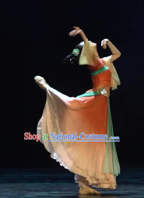 Chinese Beautiful Dance Xi Shang Mei Shao Costume Traditional Umbrella Dance Classical Dance Competition Dress for Women