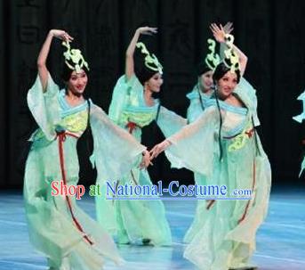 Beautiful Chinese Dance You Lan Cao Orchid Dance Costume Traditional Classical Dance Dress for Women