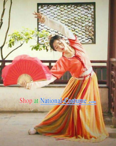 Chinese Beautiful Dance Tong Que Fu Costume Traditional Classical Dance Competition Stage Show Dress for Women