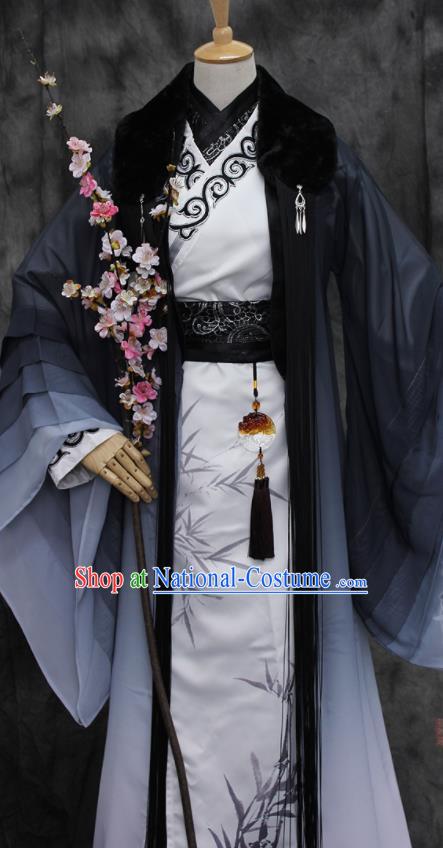 Traditional Chinese Cosplay Swordsman Costume Ancient Royal Highness Hanfu Clothing for Men