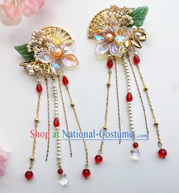 Chinese Ancient Princess Hair Accessories Pine Tassel Hair Claw Traditional Hanfu Hairpins for Women