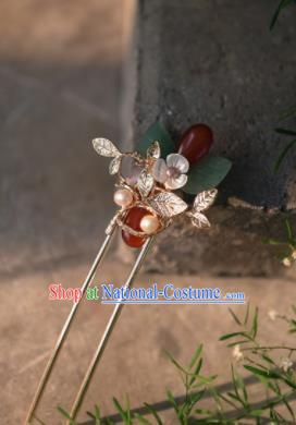 Chinese Ancient Princess Hair Accessories Traditional Hanfu Agate Hairpins for Women