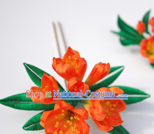 Japanese Kimono Hair Accessories Traditional Clivia Hairpins for Women