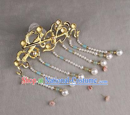 Chinese Ancient Ming Dynasty Tassel Hairpins Hair Claw Traditional Hanfu Hair Accessories for Women