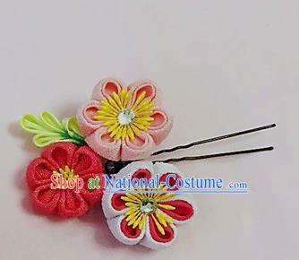 Japanese Geisha Courtesan Kimono Sakura Hairpins Traditional Yamato Hair Accessories for Women