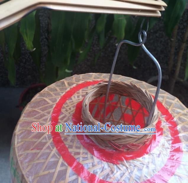 Chinese Traditional Hanging Lantern Handmade Bamboo Weaving Painting Palace Lanterns