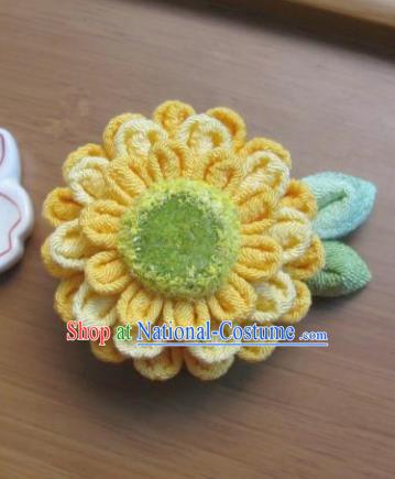 Japanese Geisha Courtesan Sunflower Hair Stick Hairpins Traditional Yamato Kimono Hair Accessories for Women