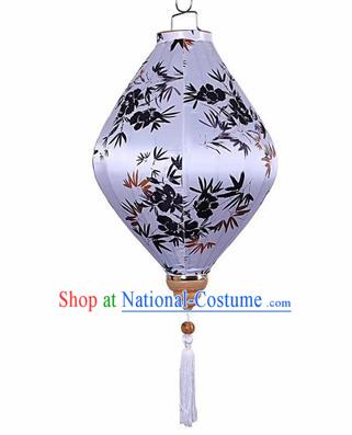 Chinese Traditional Silk Tear Shape Hanging Lantern New Year Handmade Painting Bamboo Palace Lanterns