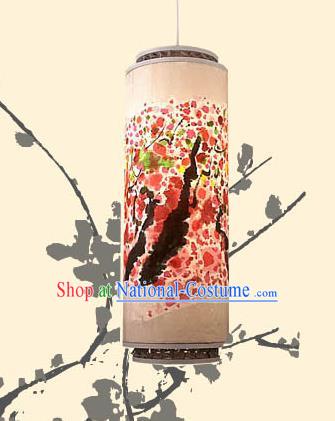 Chinese Traditional Spring Festival Ink Painting Plum Hanging Lantern Handmade Palace Lanterns