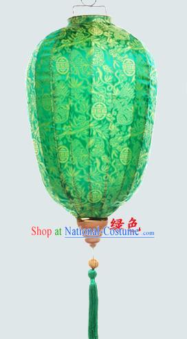 Chinese Traditional New Year Green Hanging Lantern Wedding Handmade Palace Lanterns