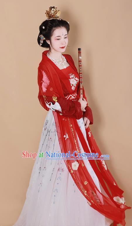 Chinese Traditional Tang Dynasty Las Meninas Replica Costumes Ancient Imperial Consort Hanfu Dress for Women