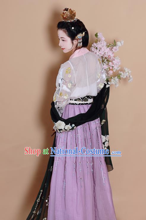 Chinese Traditional Tang Dynasty Court Lady Replica Costumes Ancient Las Meninas Hanfu Dress for Women