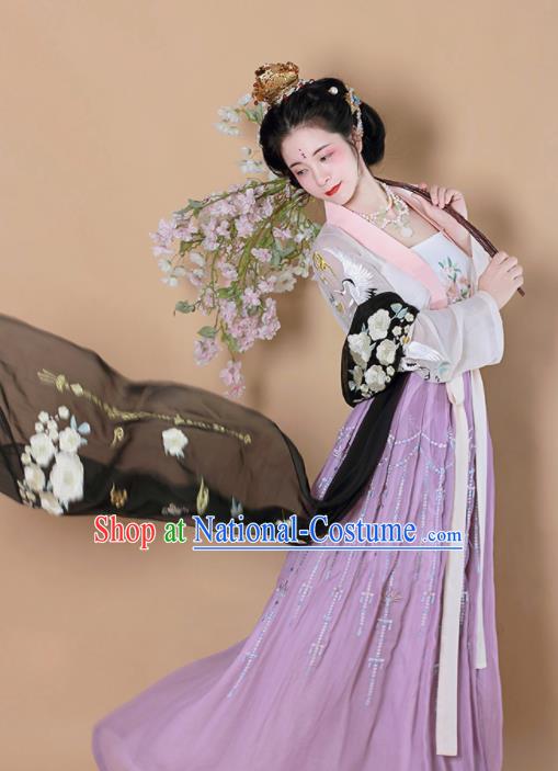 Chinese Traditional Tang Dynasty Court Lady Replica Costumes Ancient Las Meninas Hanfu Dress for Women