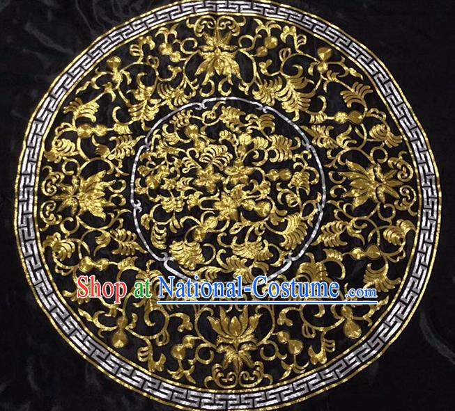 Chinese Handmade Embroidered Chrysanthemum Silk Fabric Patch Traditional Embroidery Craft