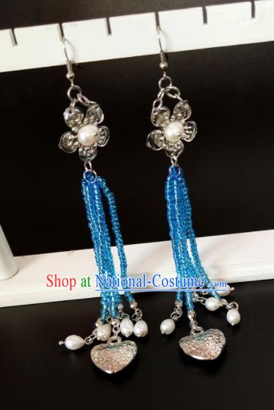 Chinese Ancient Hanfu Tassel Earrings Traditional Handmade Ear Accessories for Women