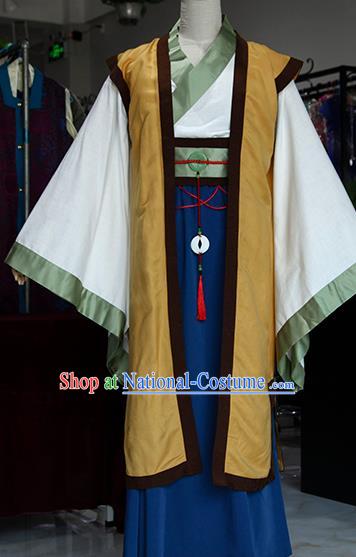 Chinese Ancient Drama Royal Highness Costumes Traditional Han Dynasty Swordsman Clothing for Men