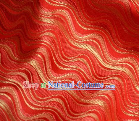 Traditional Chinese Royal Pattern Design Red Brocade Silk Fabric Asian Satin Material