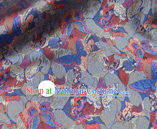 Traditional Chinese Royal Butterfly Pattern Design Brocade Silk Fabric Asian Satin Material