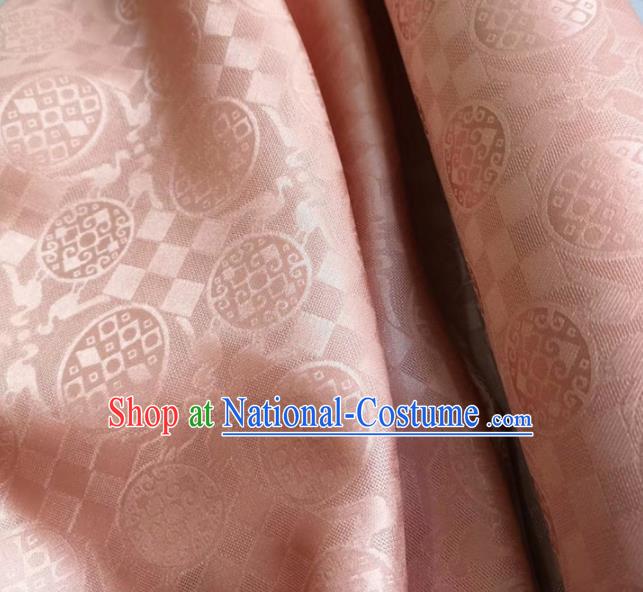 Traditional Chinese Royal Pattern Design Pink Brocade Silk Fabric Asian Satin Material