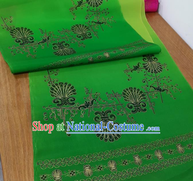 Traditional Chinese Royal Dandelion Pattern Design Deep Green Brocade Silk Fabric Asian Satin Material