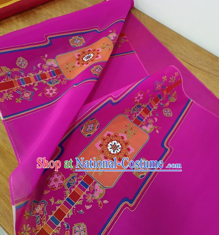 Traditional Chinese Royal Lotus Pattern Design Purple Silk Fabric Brocade Asian Satin Material