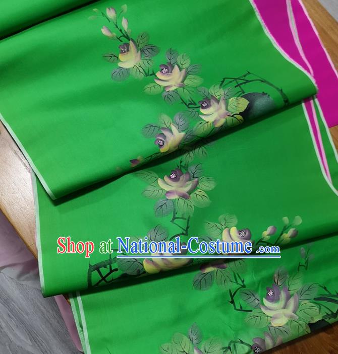 Traditional Chinese Royal Pattern Design Deep Green Silk Fabric Brocade Asian Satin Material