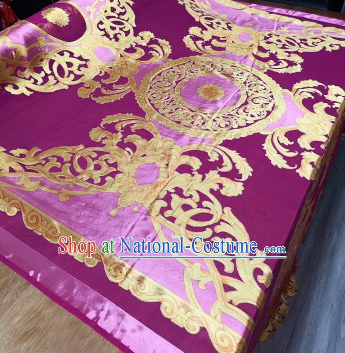 Traditional Chinese Royal Pattern Design Purple Brocade Silk Fabric Asian Satin Material