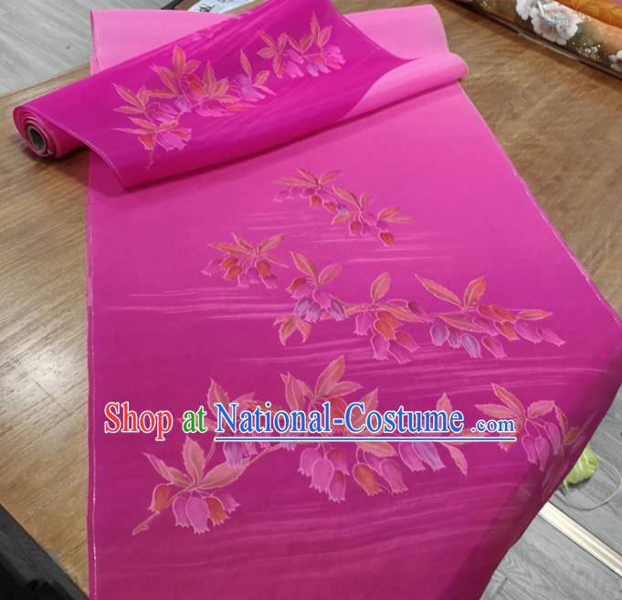 Chinese Traditional Pattern Design Rosy Silk Fabric Brocade Asian Satin Material