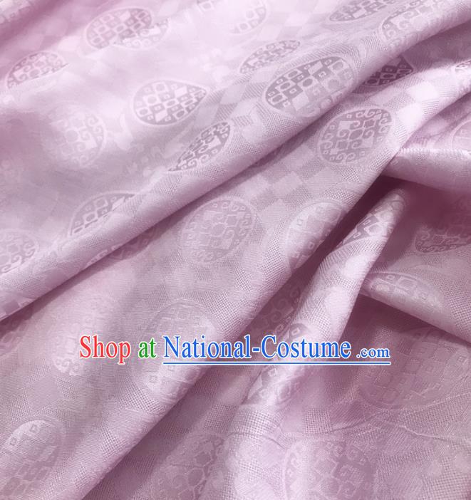 Traditional Chinese Royal Round Pattern Design Pink Brocade Silk Fabric Asian Satin Material