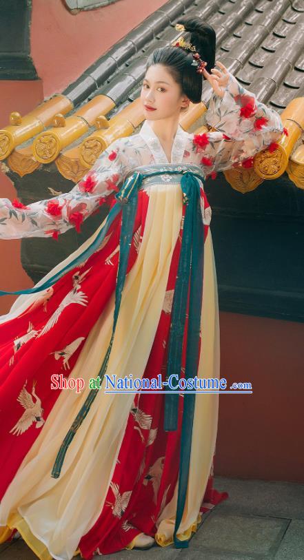 Traditional Chinese Tang Dynasty Court Maid Hanfu Dress Ancient Imperial Consort Replica Costumes for Women