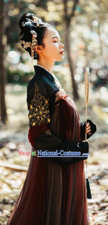 Chinese Traditional Tang Dynasty Imperial Consort Replica Costumes Ancient Peri Goddess Hanfu Dress for Women