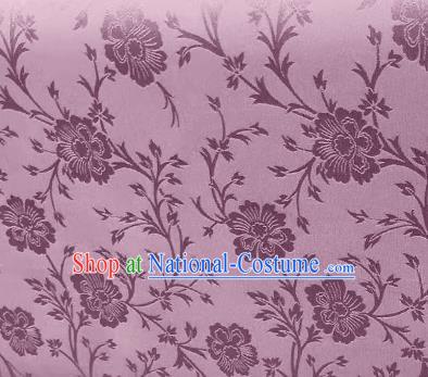 Chinese Traditional Flowers Pattern Design Pink Satin Brocade Fabric Asian Silk Material