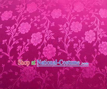 Chinese Traditional Flowers Pattern Design Rosy Satin Brocade Fabric Asian Silk Material