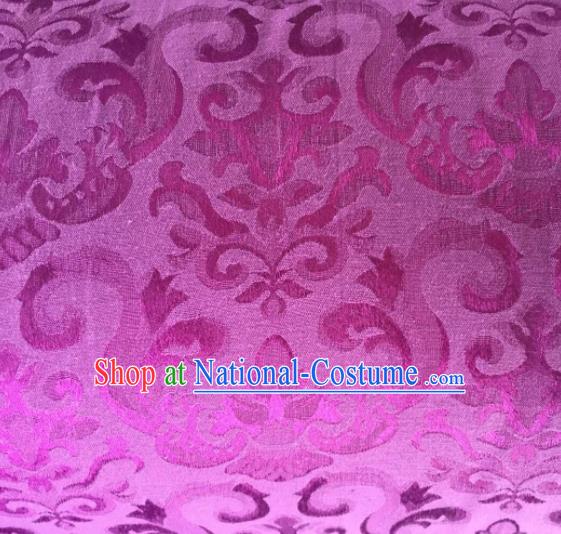 Chinese Traditional Pattern Design Purple Satin Hanfu Brocade Fabric Asian Silk Material