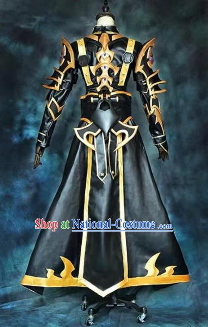 Chinese Ancient Drama Cosplay Taoist Priest General Armor Black Clothing Traditional Hanfu Swordsman Costume for Men