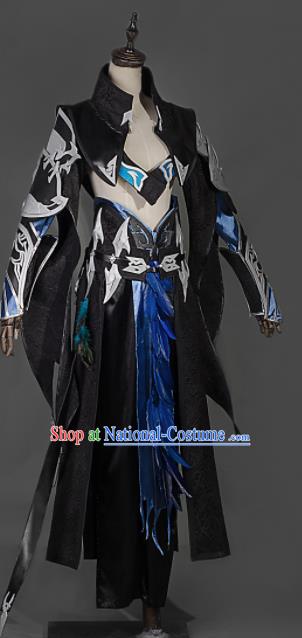 Chinese Ancient Cosplay Heroine Female Assassin Armor Dress Traditional Hanfu Swordsman Costume for Women