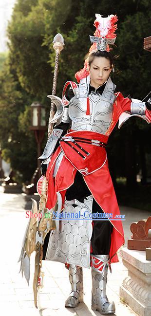 Chinese Ancient Cosplay Knight Armor Clothing Traditional Hanfu Swordsman Costume for Men