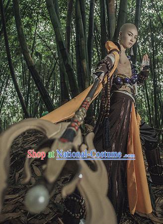 Chinese Ancient Cosplay Monk Kawaler Knight Clothing Traditional Hanfu Swordsman Costume for Men