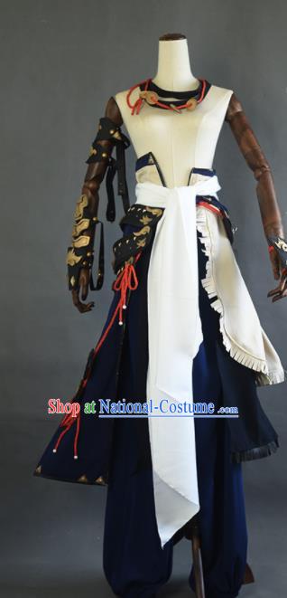 Chinese Ancient Cosplay Beggar Knight Clothing Traditional Hanfu Swordsman Costume for Men