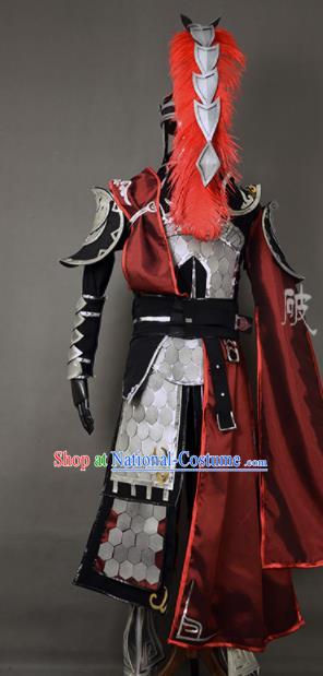 Chinese Ancient Cosplay Knight General Armor Clothing Traditional Hanfu Swordsman Costume for Men