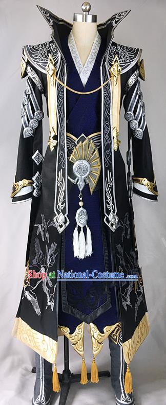 Chinese Ancient Drama Cosplay General Royal Highness Clothing Traditional Hanfu Swordsman Costume for Men