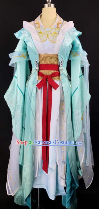 Chinese Ancient Cosplay Imperial Consort Green Dress Traditional Hanfu Female Swordsman Costume for Women