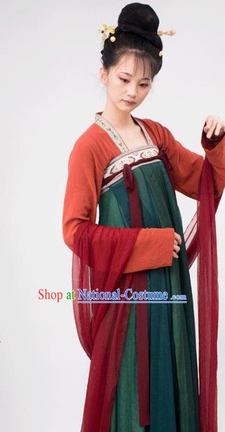 Chinese Traditional Tang Dynasty Palace Attendant Replica Costumes Ancient Court Maid Hanfu Dress for Women