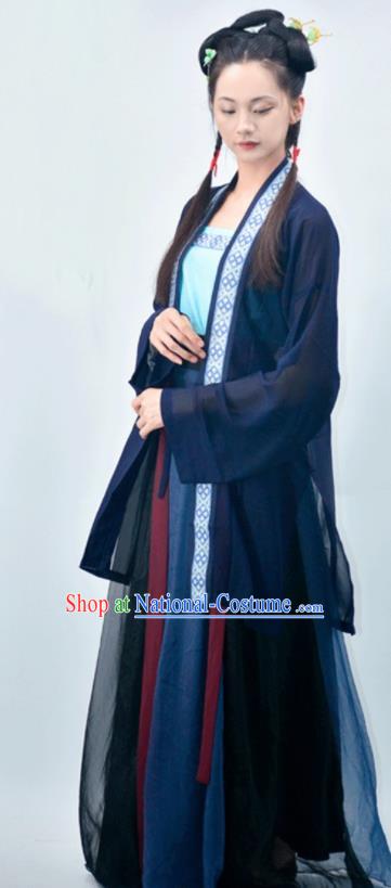 Chinese Traditional Song Dynasty Young Lady Replica Costumes Ancient Maidservants Hanfu Dress for Women